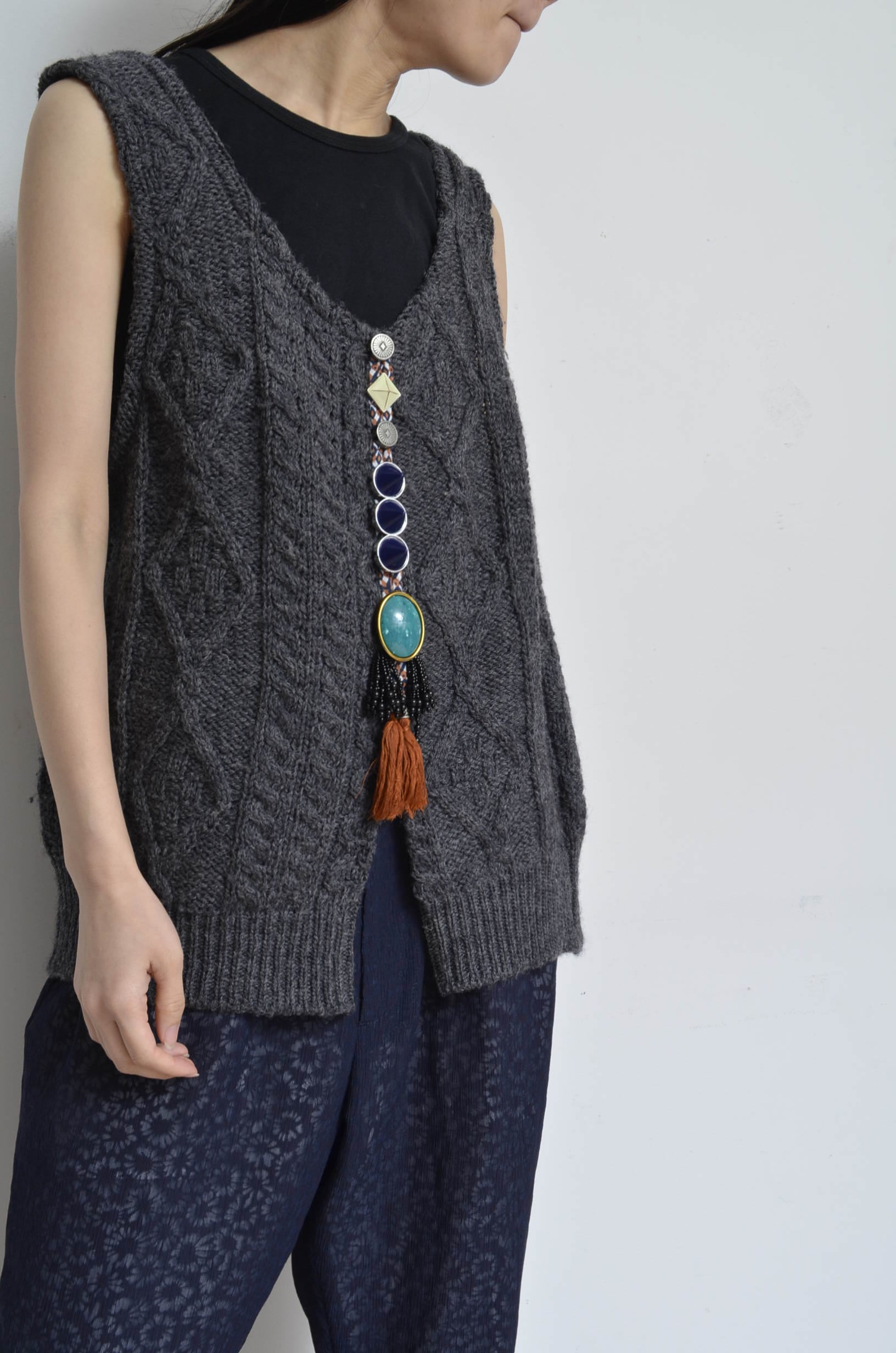トップス Bijoux grey tanktop KNIT BIJOUX TANK-TOP/GRY – here/YEAH RIGHT!!