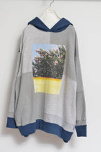 Load image into Gallery viewer, TWO-TONE HOODIE_BLUE/YELLOW print/01 size