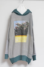 Load image into Gallery viewer, TWO-TONE HOODIE_GREEN/YELLOW print/01 size