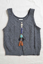 Load image into Gallery viewer, KNIT BIJOUX TANK-TOP/GRY