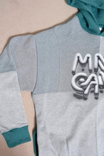 Load image into Gallery viewer, TWO-TONE HOODIE_GREEN/MIND GAME print/02 size