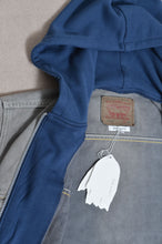 画像をギャラリービューアに読み込む, DENIM * BACK PILE HOODIE/BLUE/MIND GAME