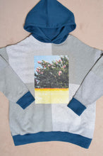 Load image into Gallery viewer, TWO-TONE HOODIE_BLUE/YELLOW print/01 size