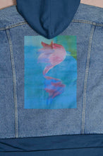 画像をギャラリービューアに読み込む, DENIM * BACK PILE HOODIE/BLUE/GREEN