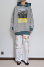 Load image into Gallery viewer, TWO-TONE HOODIE_GREEN/YELLOW print/01 size
