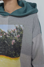 Load image into Gallery viewer, TWO-TONE HOODIE_GREEN/YELLOW print/01 size