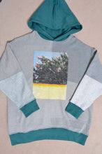 Load image into Gallery viewer, TWO-TONE HOODIE_GREEN/YELLOW print/01 size