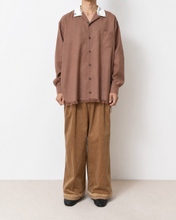画像をギャラリービューアに読み込む, Tablecloth collar fringe shirt / bishu wool_A