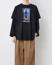 Load image into Gallery viewer, Fake layered T-shirt / BLACK_F