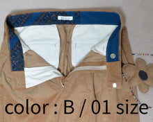 Load image into Gallery viewer, Deep tuck wide pants / corduroy / Brown