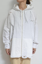 Load image into Gallery viewer, TABLE CLOTH ZIP-UP HOODIE/WHT/02 size_A