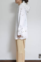 Load image into Gallery viewer, TABLE CLOTH ZIP-UP HOODIE/WHT/02 size_A