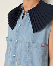 画像をギャラリービューアに読み込む, PLEATED COLLAR SLEEVELESS SHIRT_D