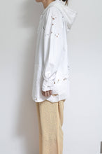 Load image into Gallery viewer, TABLE CLOTH ZIP-UP HOODIE/WHT/02 size_A