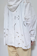 Load image into Gallery viewer, TABLE CLOTH ZIP-UP HOODIE/WHT/02 size_A