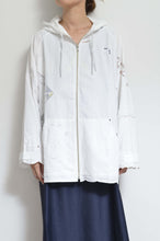 Load image into Gallery viewer, TABLE CLOTH ZIP-UP HOODIE/WHT/02 size_B