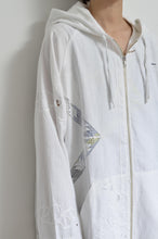 Load image into Gallery viewer, TABLE CLOTH ZIP-UP HOODIE/WHT/02 size_B