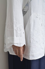 Load image into Gallery viewer, TABLE CLOTH ZIP-UP HOODIE/WHT/02 size_B