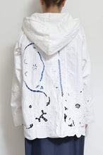 Load image into Gallery viewer, TABLE CLOTH ZIP-UP HOODIE/WHT/02 size_B