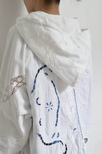 Load image into Gallery viewer, TABLE CLOTH ZIP-UP HOODIE/WHT/02 size_B