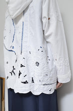 Load image into Gallery viewer, TABLE CLOTH ZIP-UP HOODIE/WHT/02 size_B