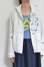 Load image into Gallery viewer, TABLE CLOTH ZIP-UP HOODIE/WHT/01 size