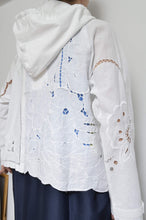 Load image into Gallery viewer, TABLE CLOTH ZIP-UP HOODIE/WHT/01 size