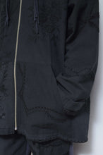 Load image into Gallery viewer, TABLE CLOTH ZIP-UP HOODIE/BLK/02 size