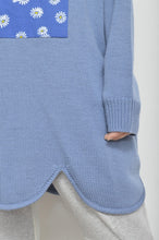 Load image into Gallery viewer, RIPPLE WAVE HEM KNIT P/O w/NECK PARTS(BLUE)