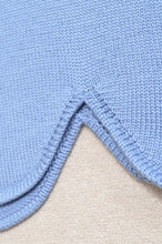 Load image into Gallery viewer, RIPPLE WAVE HEM KNIT P/O w/NECK PARTS(BLUE)