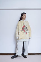 Load image into Gallery viewer, SWITCHING KNIT HOODIE(PRINT) 01/OFF WHITE_X