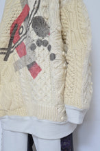 Load image into Gallery viewer, SWITCHING KNIT HOODIE(PRINT) 01/OFF WHITE_X