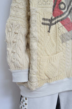 Load image into Gallery viewer, SWITCHING KNIT HOODIE(PRINT) 01/OFF WHITE_X