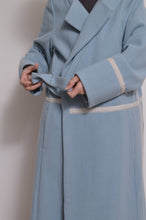 画像をギャラリービューアに読み込む, WOOL NO-COLLAR ROBE/MINT BLUE