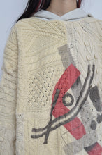 Load image into Gallery viewer, SWITCHING KNIT HOODIE(PRINT) 01/OFF WHITE_X