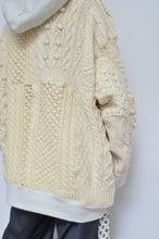 Load image into Gallery viewer, SWITCHING KNIT HOODIE(PRINT) 01/OFF WHITE_X