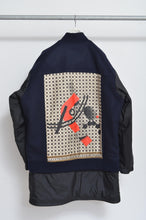 Load image into Gallery viewer, REMIX MELTON LAYER STADIUM JACKET(PRINT)/NAV/X/02