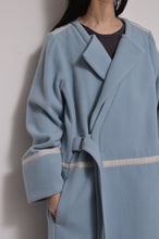 画像をギャラリービューアに読み込む, WOOL NO-COLLAR ROBE/MINT BLUE