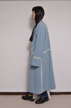 画像をギャラリービューアに読み込む, WOOL NO-COLLAR ROBE/MINT BLUE