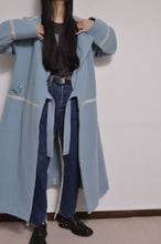 画像をギャラリービューアに読み込む, WOOL NO-COLLAR ROBE/MINT BLUE