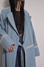 画像をギャラリービューアに読み込む, WOOL NO-COLLAR ROBE/MINT BLUE
