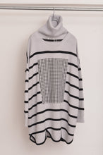 画像をギャラリービューアに読み込む, RIPPLE WAVE HEM KNIT P/O w/NECK PARTS(BORDER)