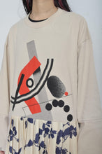 Load image into Gallery viewer, PLEATED TEE OP(PRINT)_BEG/X_A