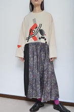 Load image into Gallery viewer, PLEATED TEE OP(PRINT)_BEG/X_B