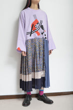Load image into Gallery viewer, PLEATED TEE OP(PRINT)_PUR/X_A
