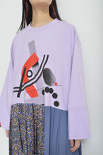 Load image into Gallery viewer, PLEATED TEE OP(PRINT)_PUR/X_A
