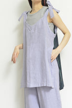 画像をギャラリービューアに読み込む, V-NECK TANK_LONG_LINEN 01/PURPLE
