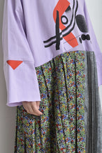 Load image into Gallery viewer, PLEATED TEE OP(PRINT)_PUR/X_B