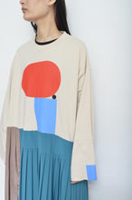 Load image into Gallery viewer, PLEATED TEE OP(PRINT)_BEG/Mi_B