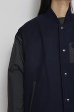 Load image into Gallery viewer, REMIX MELTON LAYER STADIUM JACKET(PRINT)/NAV/X/02